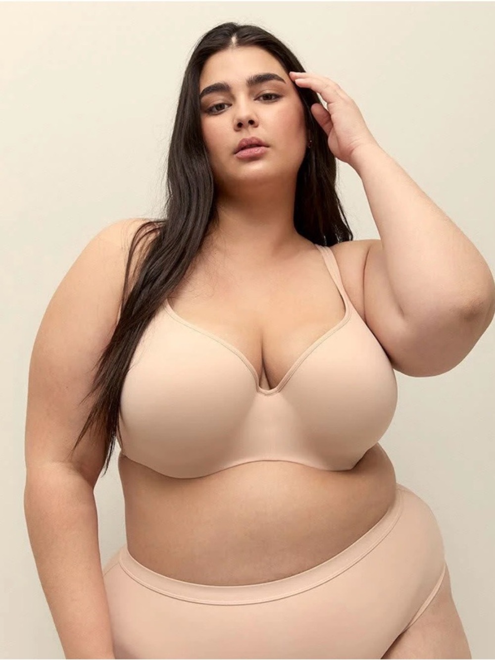 Déesse Collection Contour Underwire T-Shirt Bra Size 44D NWT In Beige
